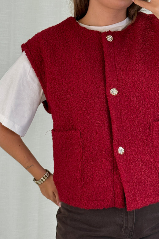 A-bee - Aurora Vest - Burgundy Veste 