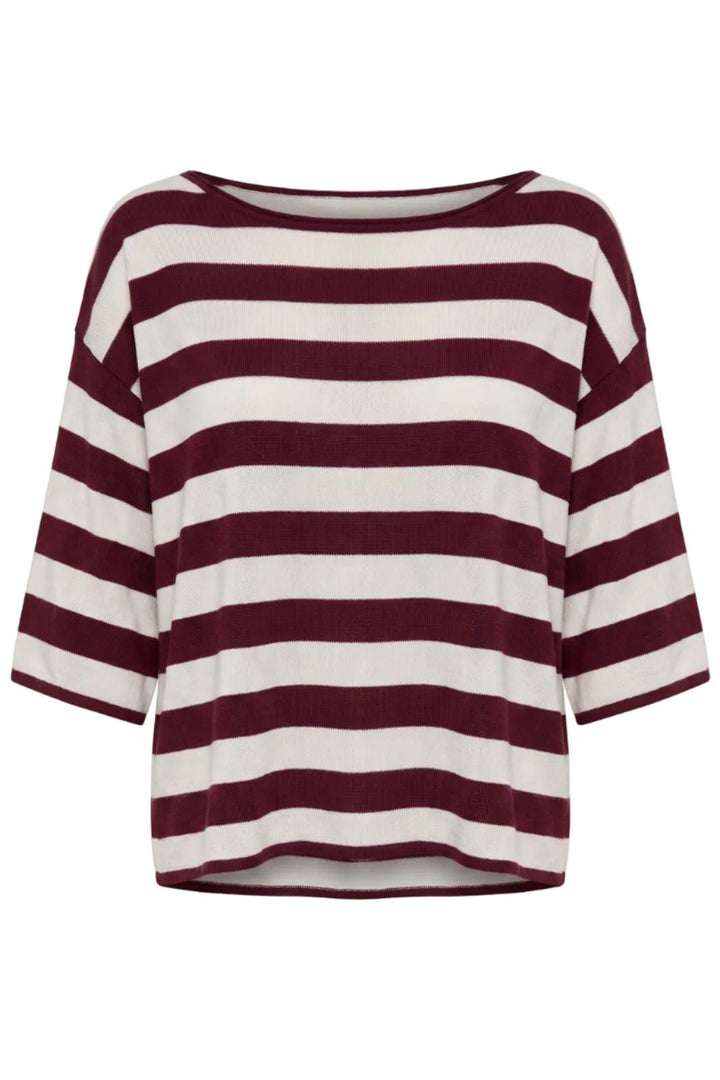 A-Bee - Ivy 70125 - Burgundy / Off-White Stripe T-shirts 