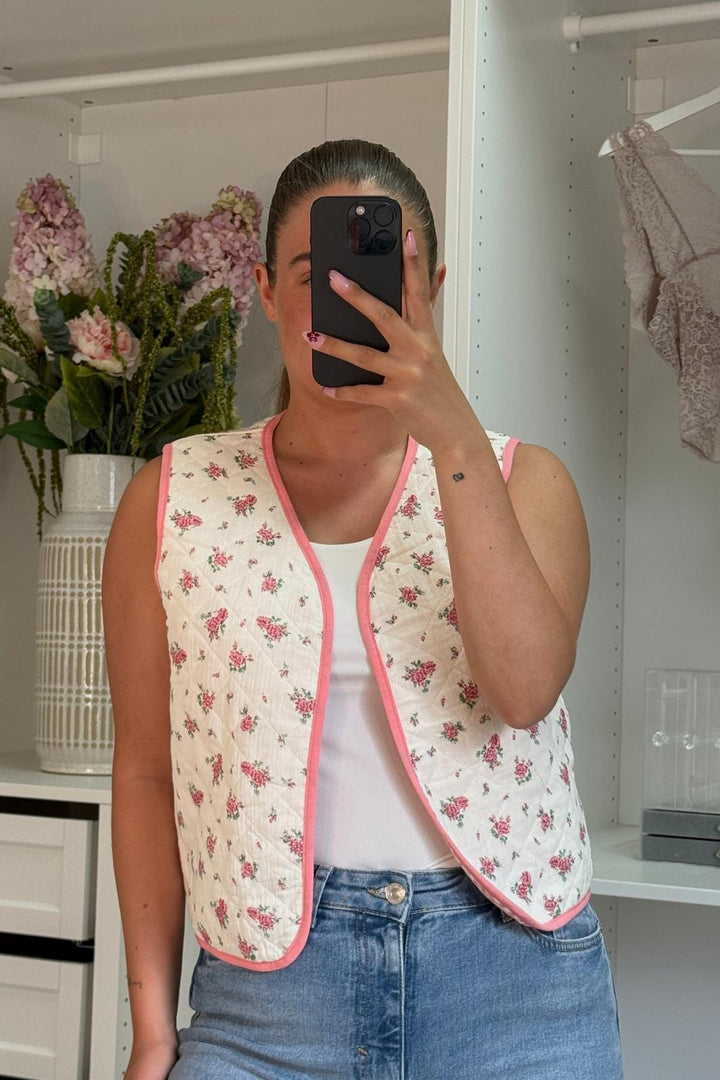 A-bee - Marlene Vest - White Veste 