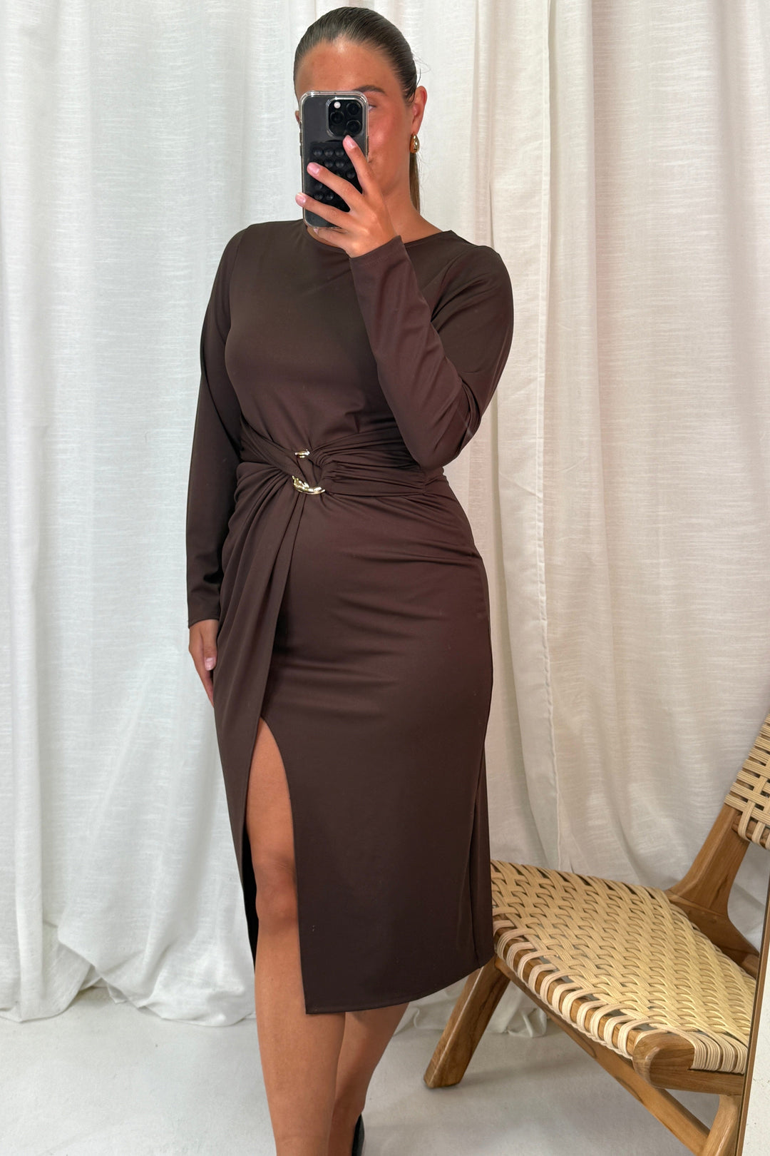 A-bee - Odette Dress - Dark Brown Kjoler 