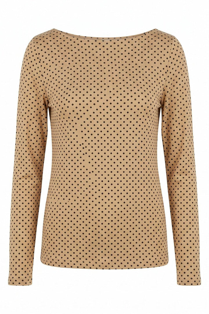 A-Bee - Poppy 97201 - Beige With Black Polka Dot Bluser 