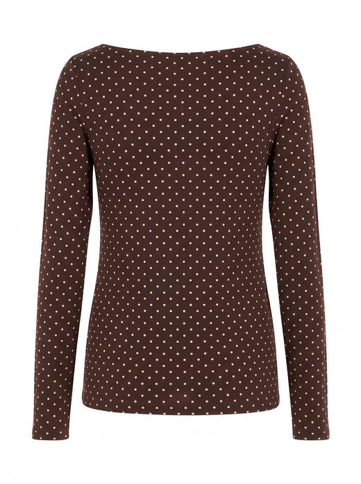 A-Bee - Poppy 97201 - Brown With Cream Polka Dot Bluser 