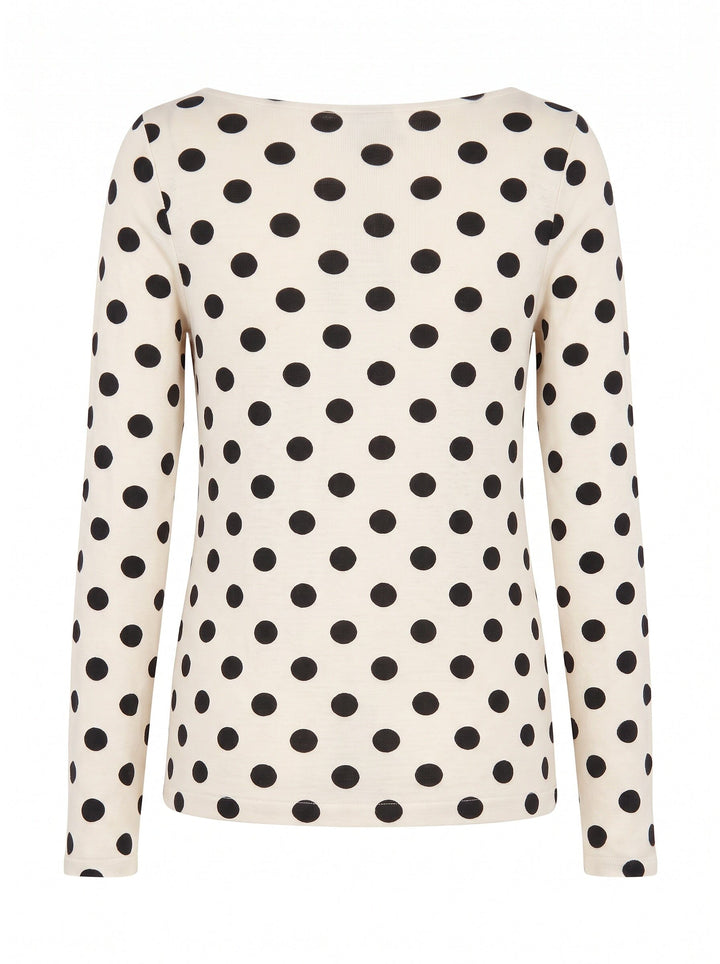 A-Bee - Poppy 97201 - Cream With Black Polka Dot Bluser 