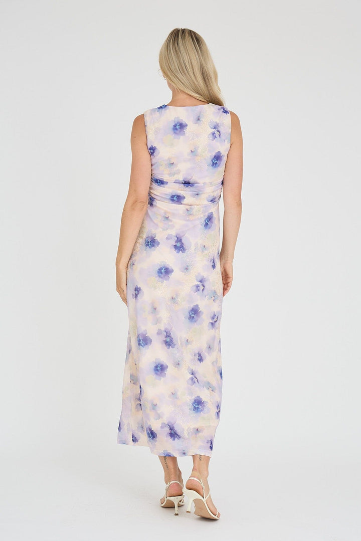 A-View - Belena Dress AV8051 - 129 - Purple/Yellow Kjoler 