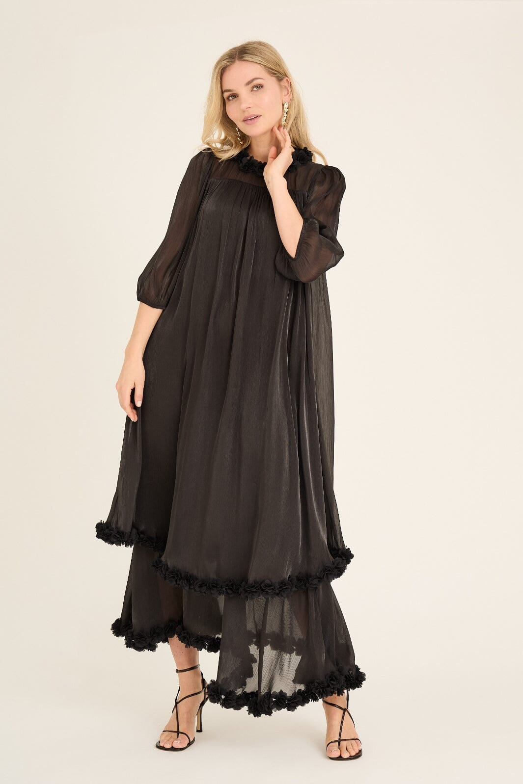 A-View - Daisi Long Dress AV6097 - 999 - Black Kjoler 