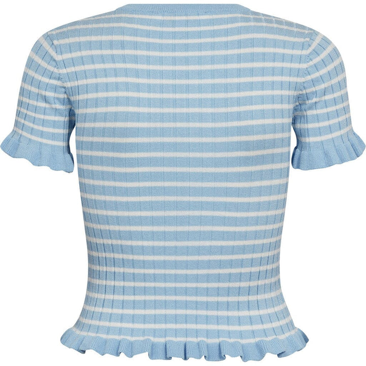 A-View - Fabi Knit Top AV7079 - 100 - Light Blue/White Stripe Strikbluser 