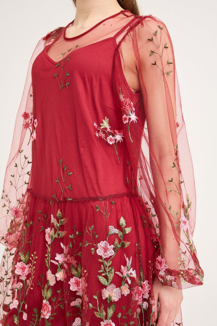 A-View - Fuschia Dress AV4614 - 373 - Bordeaux/Rose