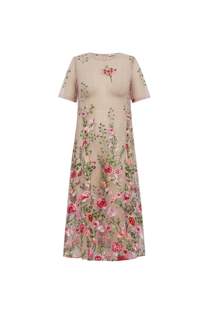 A-View - Fuschia Midi Dress AV7086 - 255 - Rose/Red