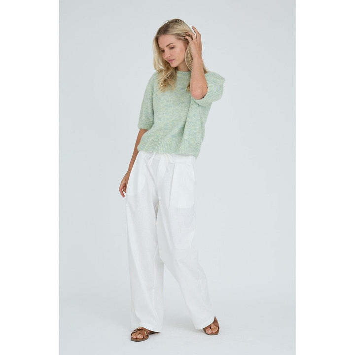 A-View - Inge S/S Knit Pullover AV7076 - 108 - Pale Mint Strikbluser 