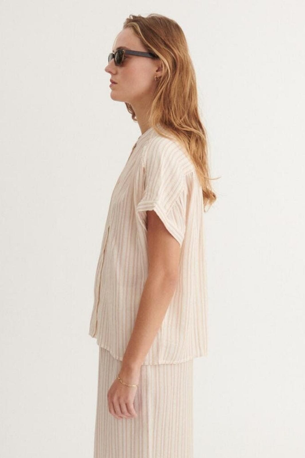 Basic Apparel - Calli Ss Shirt BA425-02 - 779 - Smokey Gray / Whisper White / Cedar Wood