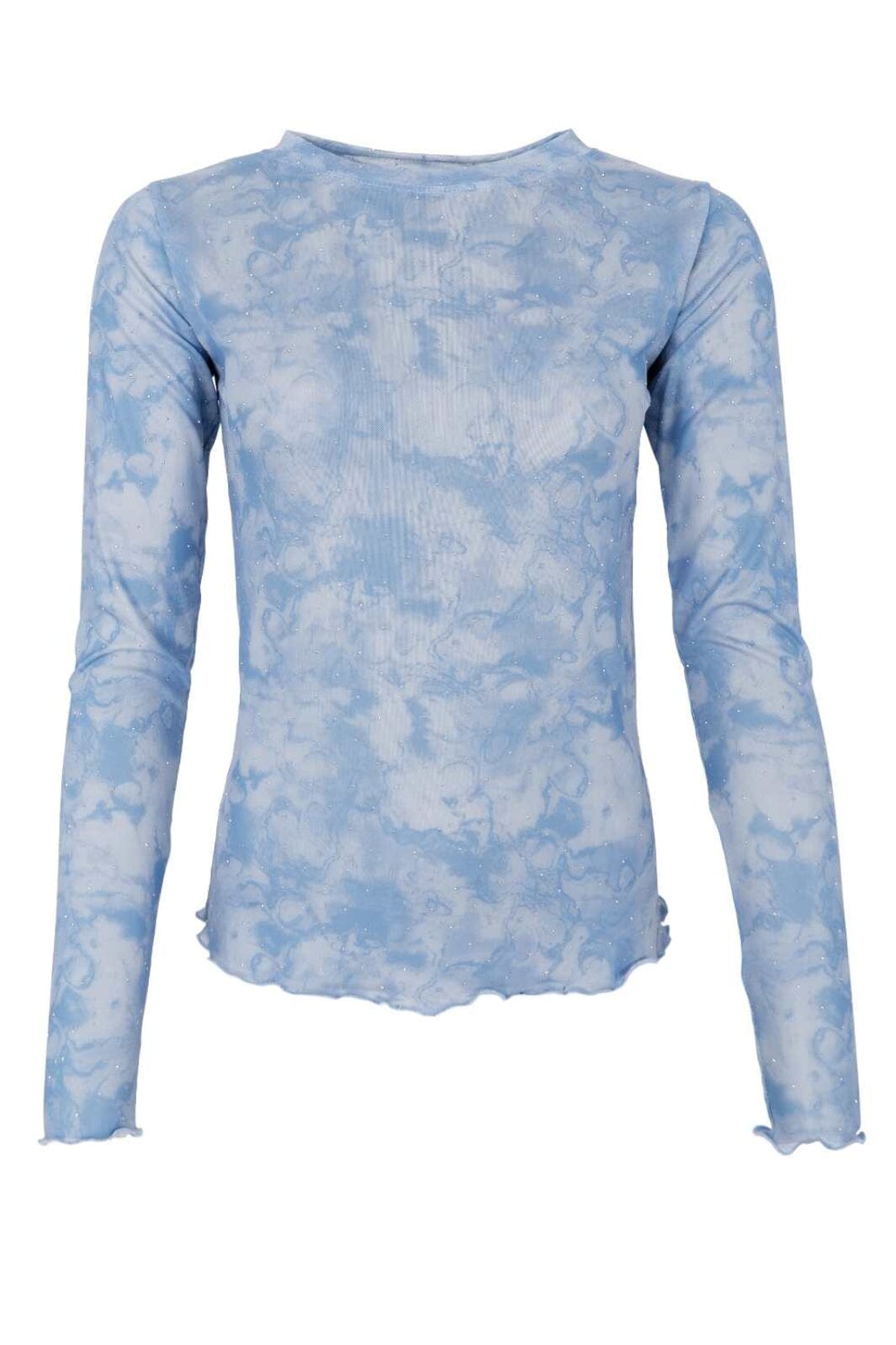 Black Colour - Bcannie Shimmer Mesh Blouse 41070 - Shirts - Blue Bluser 