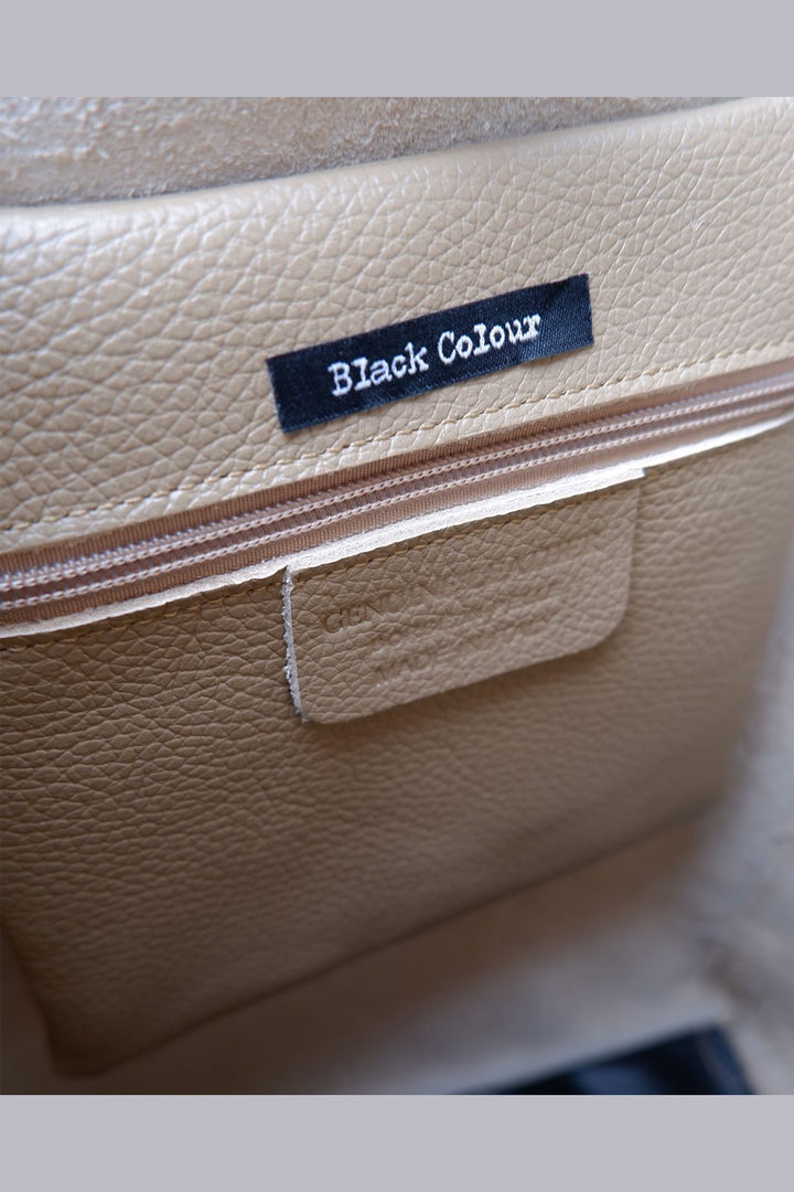 Black Colour - Bcchristy Leather Totebag 9374 - Warm Stone