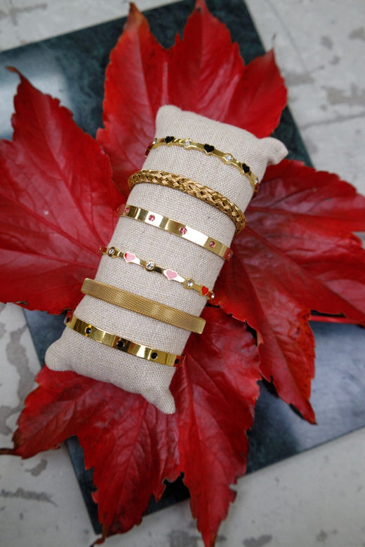 Black Colour - Bcelma Bracelet 4430 - Gold Coloured