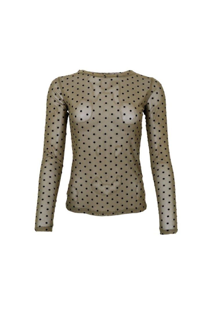 Black Colour - Bcjennie Dotted Mesh Blouse 40611 - Shirts - Army