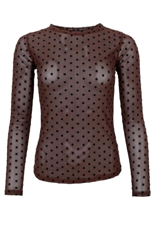 Black Colour - Bcjennie Dotted Mesh Blouse 40611 - Shirts - Coffee Bluser 