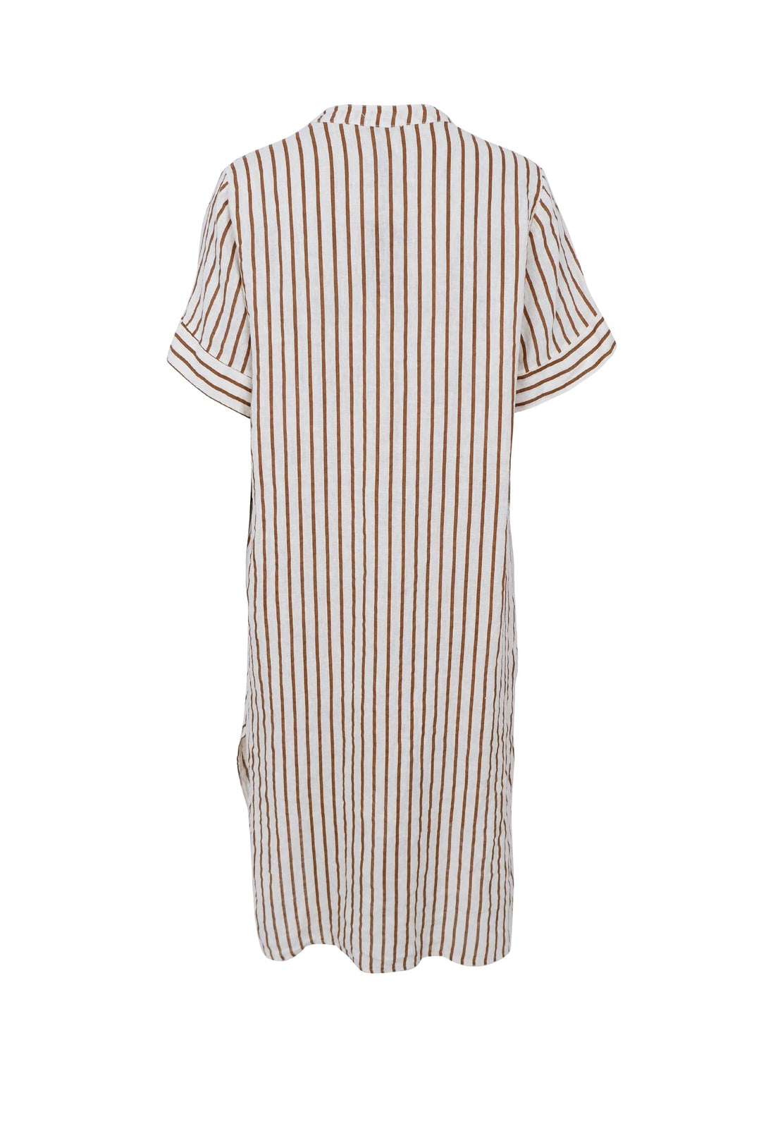 Black Colour - Bcmelina Long Linen Dress 40412 - Camel Stripe Kjoler 