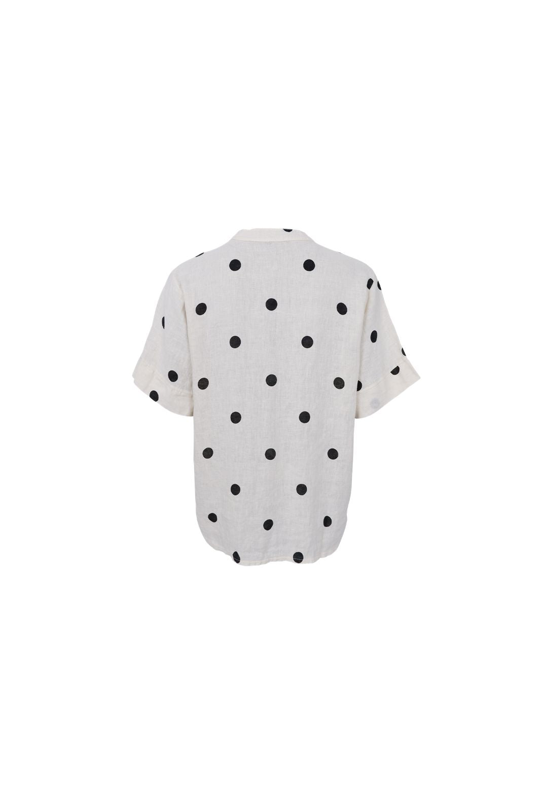 Black Colour - Bcmelina Ss Linen Blouse 40842 - Dot