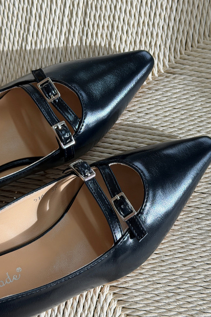 Bloom - Galanthus Ballet Flats - Black Ballerinaer 