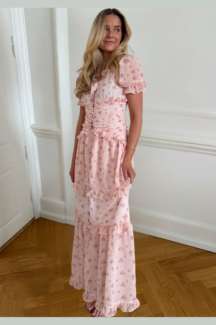 BYIC - Arielic Long Dress A25193 - Pink Flower Print