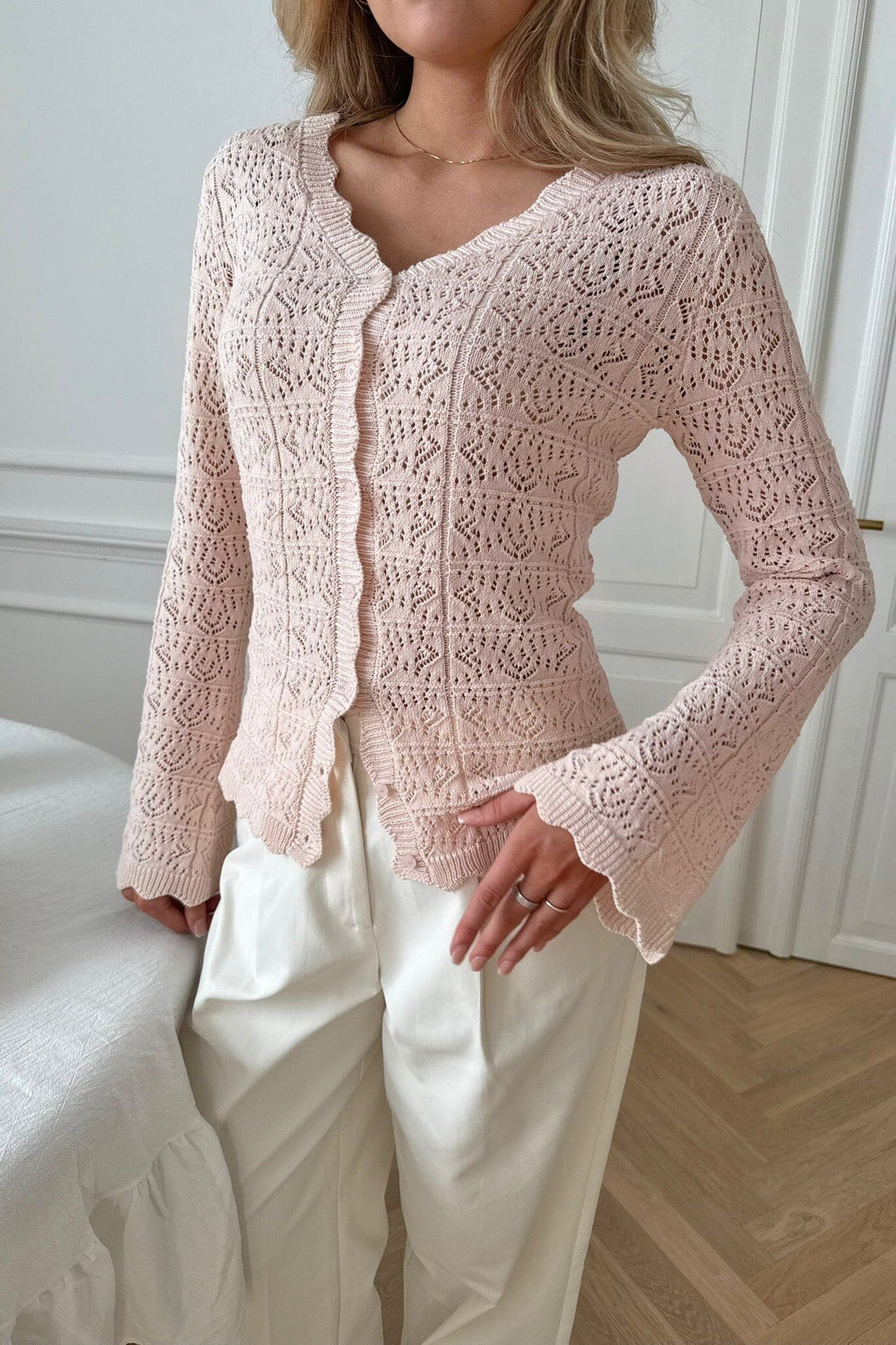 BYIC - Dagmaric Cardigan 1229 - Light Pink Strikbluser 