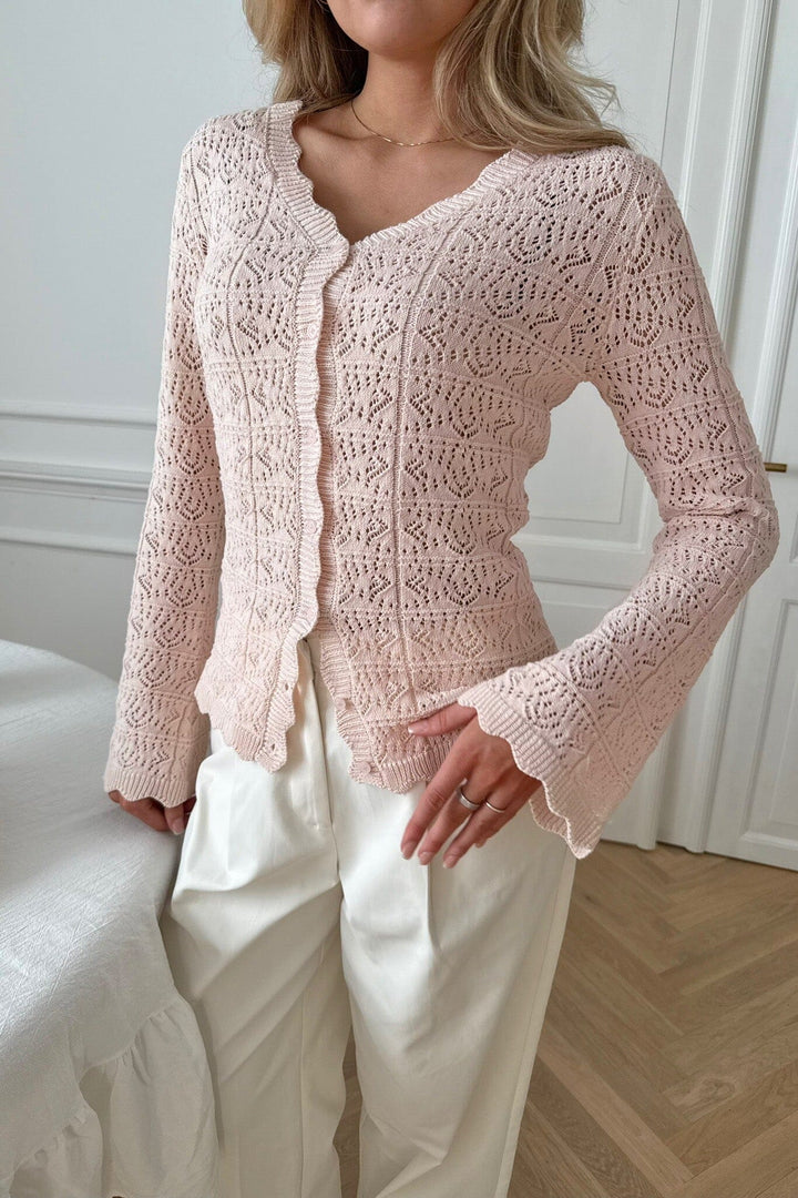 BYIC - Dagmaric Cardigan 1229 - Light Pink Strikbluser 
