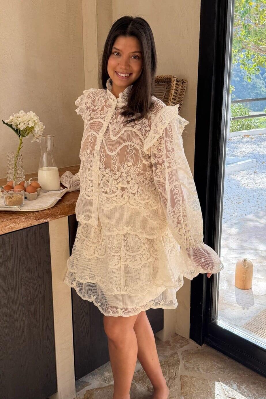 BYIC - Ellinoraic Lace Mini Skirt 2626 - Off White Nederdele 