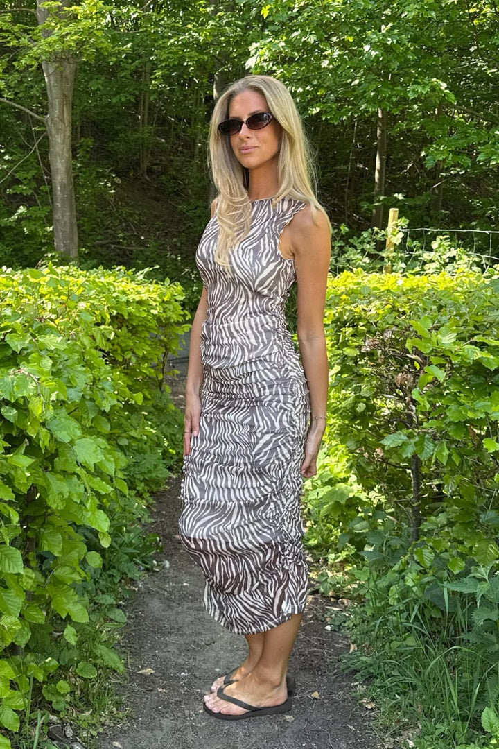 BYIC - Miraic Mesh Dress A23631 - Brown Zebra