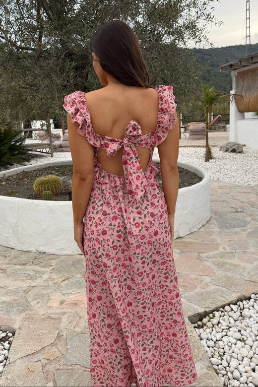 BYIC x Molly&My - Melbaic Dress A23117 - Pink Rose Print Kjoler 