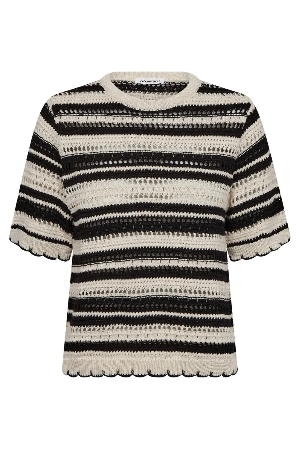 Co´Couture - 42018 Odettecc Stripe Ss O-Knit 504071 - 00005 - Green 