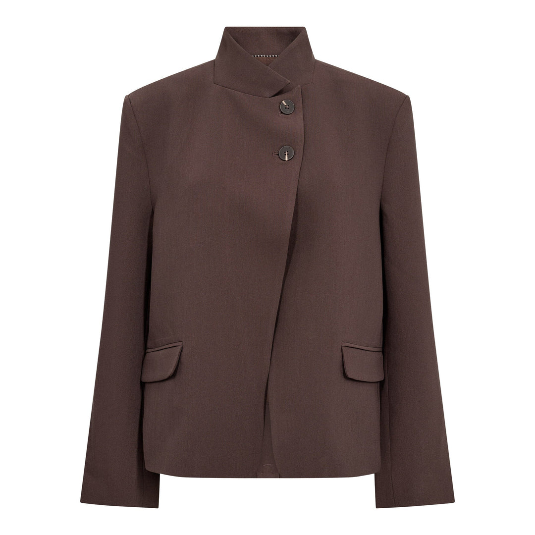 Co´Couture - Acilecc High Collar Blazer 500459 - 20002 - Brown Jakker 