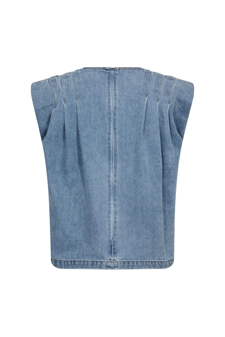 Co´Couture - Asjacc Wrap Denim Top 45125 - 552 - Denim Blue