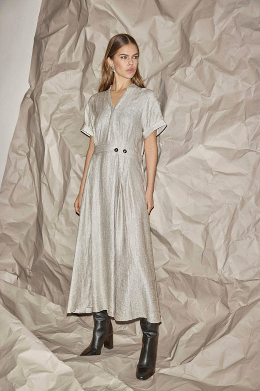 Co´Couture - Chercc Wrap Ss Dress 46124 - 930 - Silver Kjoler 