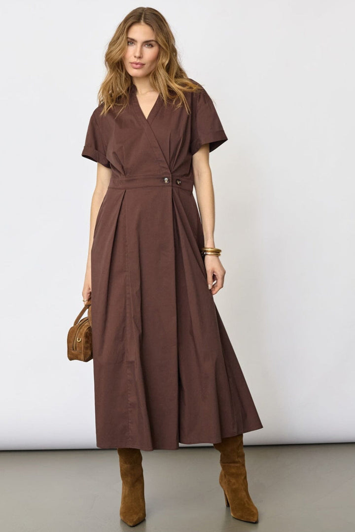 Co´Couture - Elaracc Wrap Ss Dress 46112 - 145 - Dark Brown