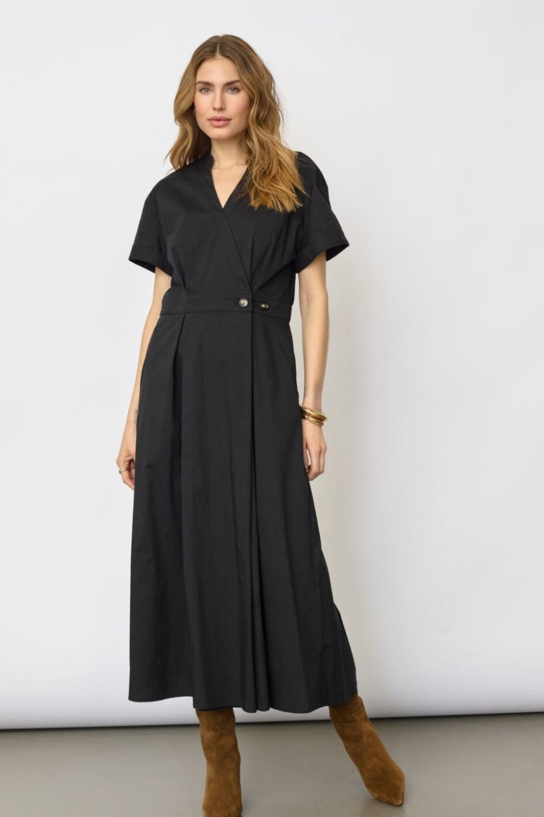 Co´Couture - Elaracc Wrap Ss Dress 46112 - 96 - Black