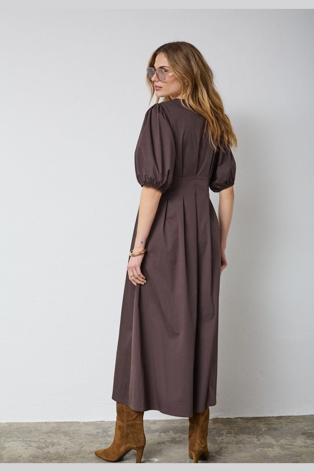 Co´Couture - Poppycc Pleat Dress 36464 - 145 - Dark Brown