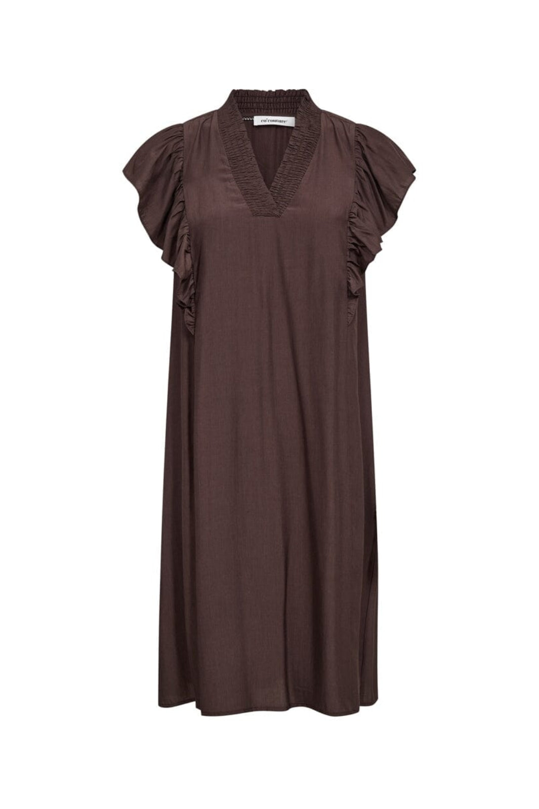 Co´Couture - Sunrisecc Frill Crop V-Dress 46101 - 145 - Dark Brown