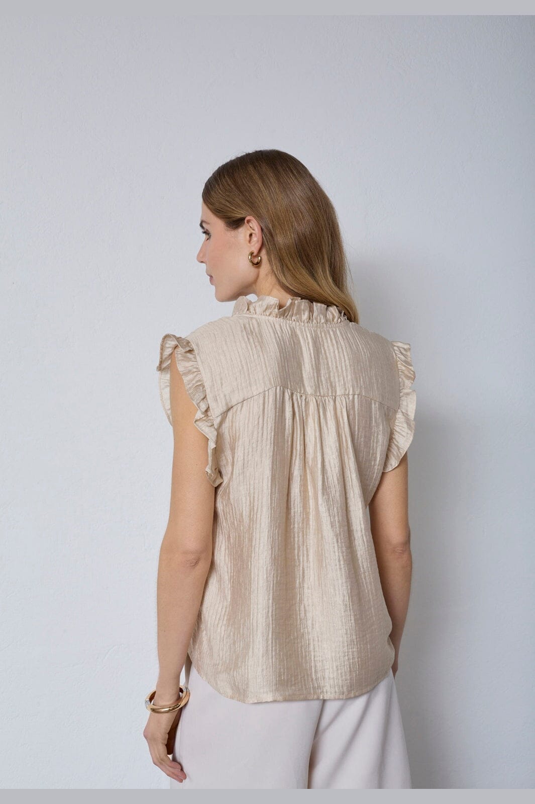Co´Couture - Tassycc Frill Top 45161 - 320 - Bisquit