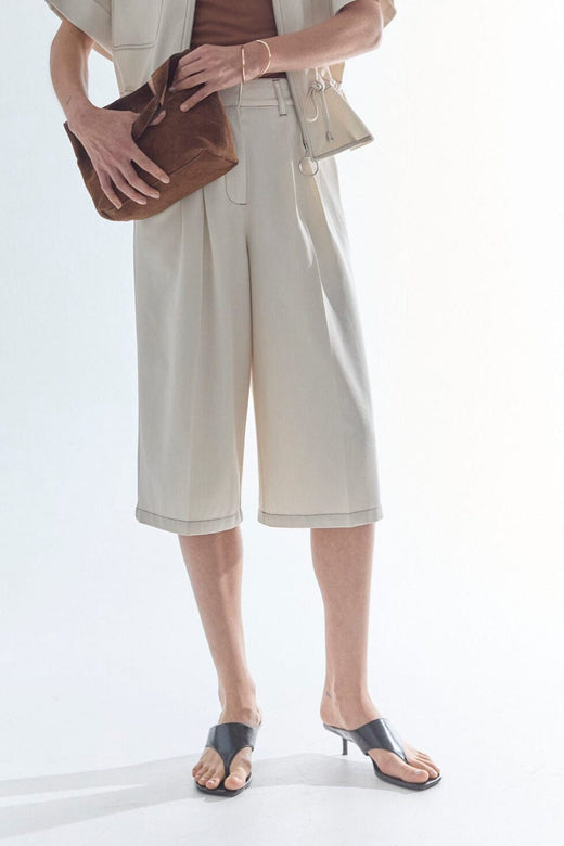 Co´Couture - Terrycc Pleat Bermuda 41205 - 320 - Bisquit Shorts 