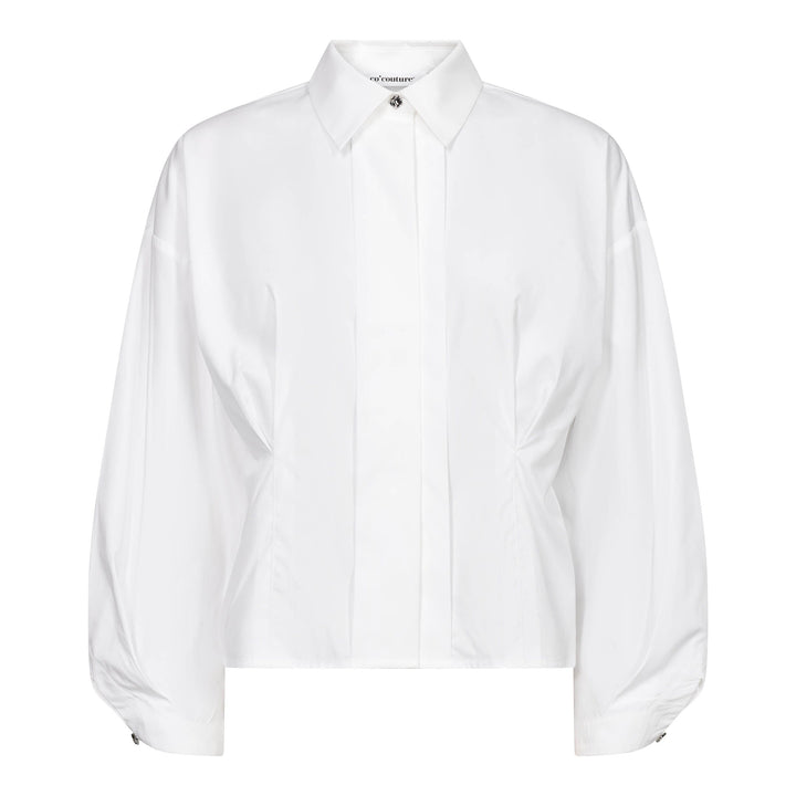 Co´Couture - Viannecc Pleat Shirt 506614 - 10001 - White Skjorter 