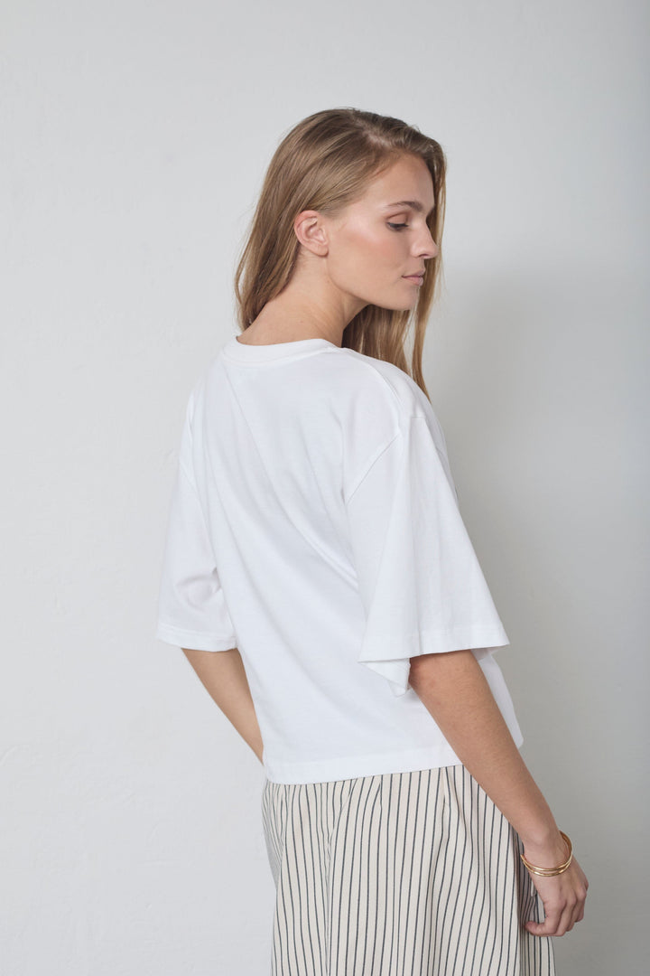 Co´Couture - Zengacc Tee O-Neck 43013 - 40096 - Whiteblack T-shirts 
