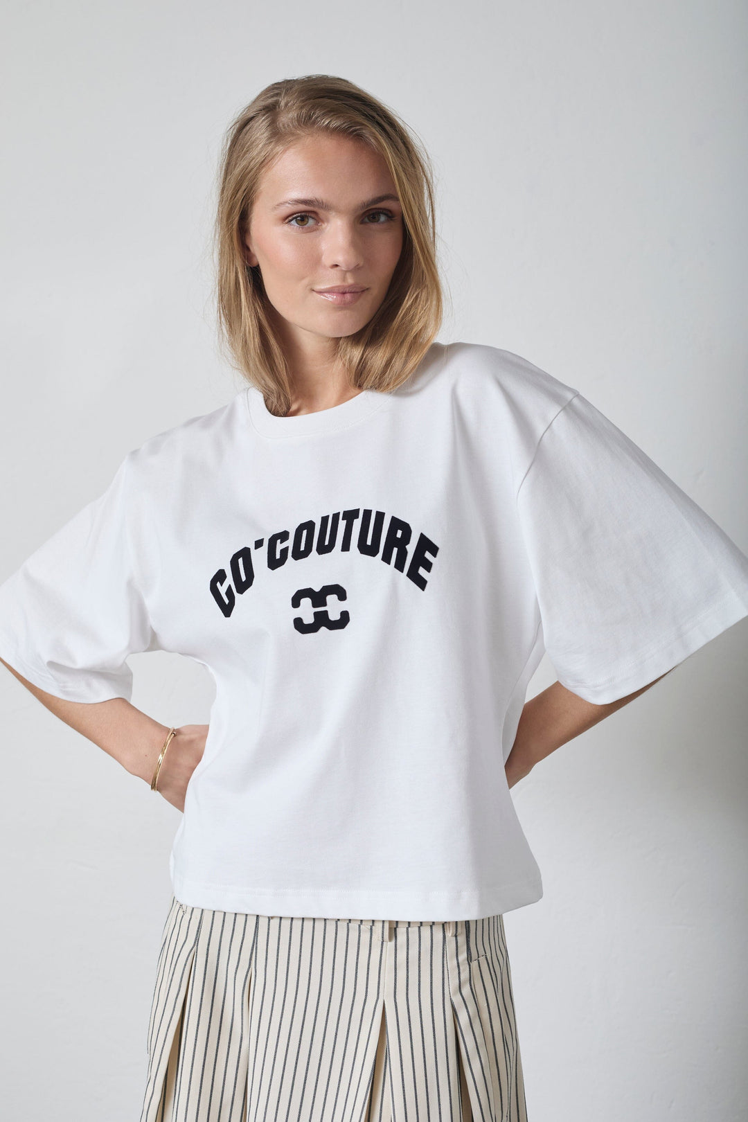 Co´Couture - Zengacc Tee O-Neck 43013 - 40096 - Whiteblack T-shirts 