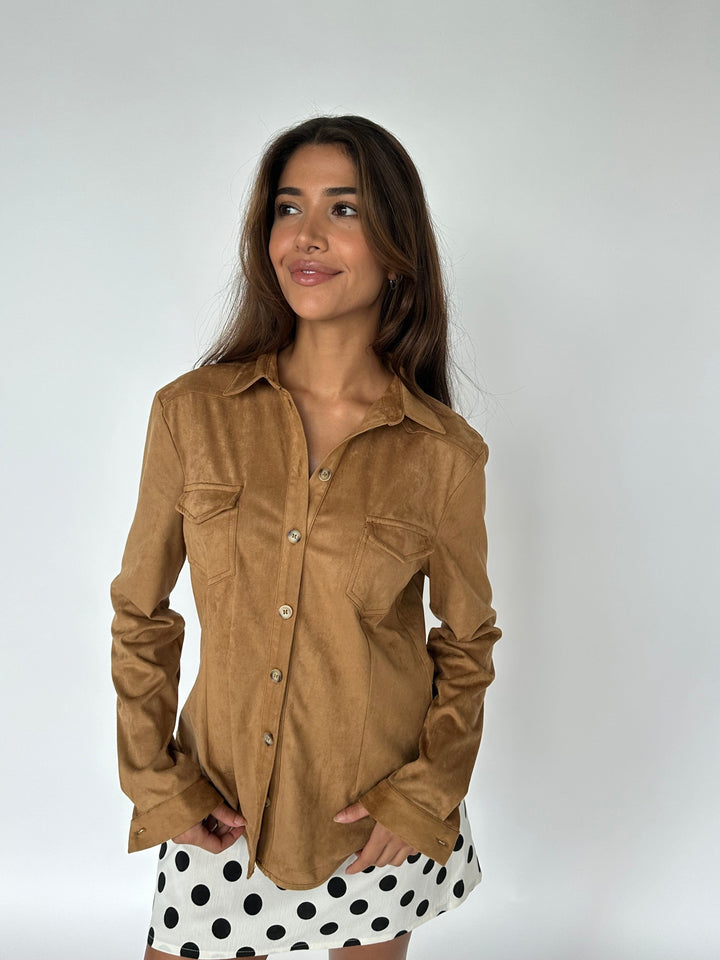 Continue - Ronja Suede 15031 - Cognac Bluser 
