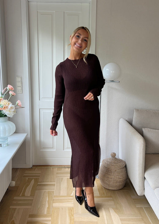 Dear Molly - Vogue Solid Dress 171086 - 676 - Dark Brown Kjoler 