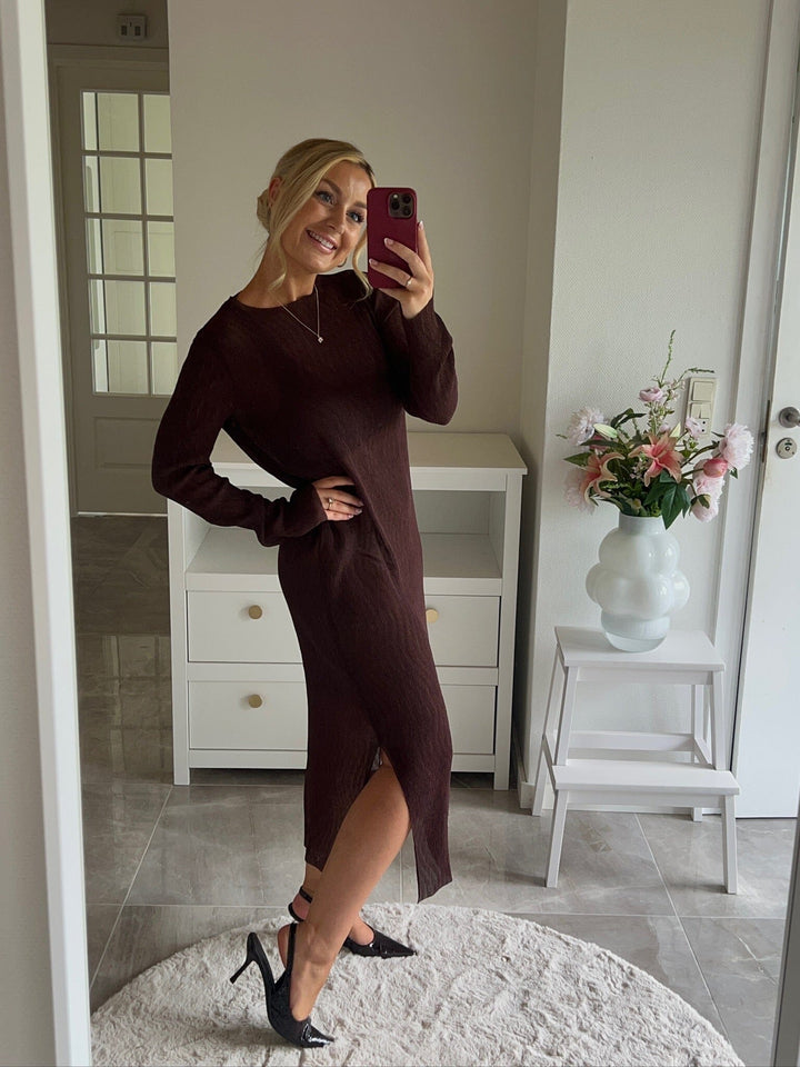 Dear Molly - Vogue Solid Dress 171086 - 676 - Dark Brown Kjoler 