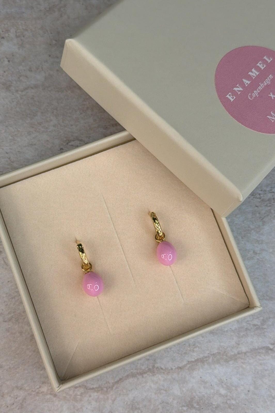 Enamel Copenhagen x Molly&My - Hoops, Significant Enamel E429G - Light Pink Øreringe 