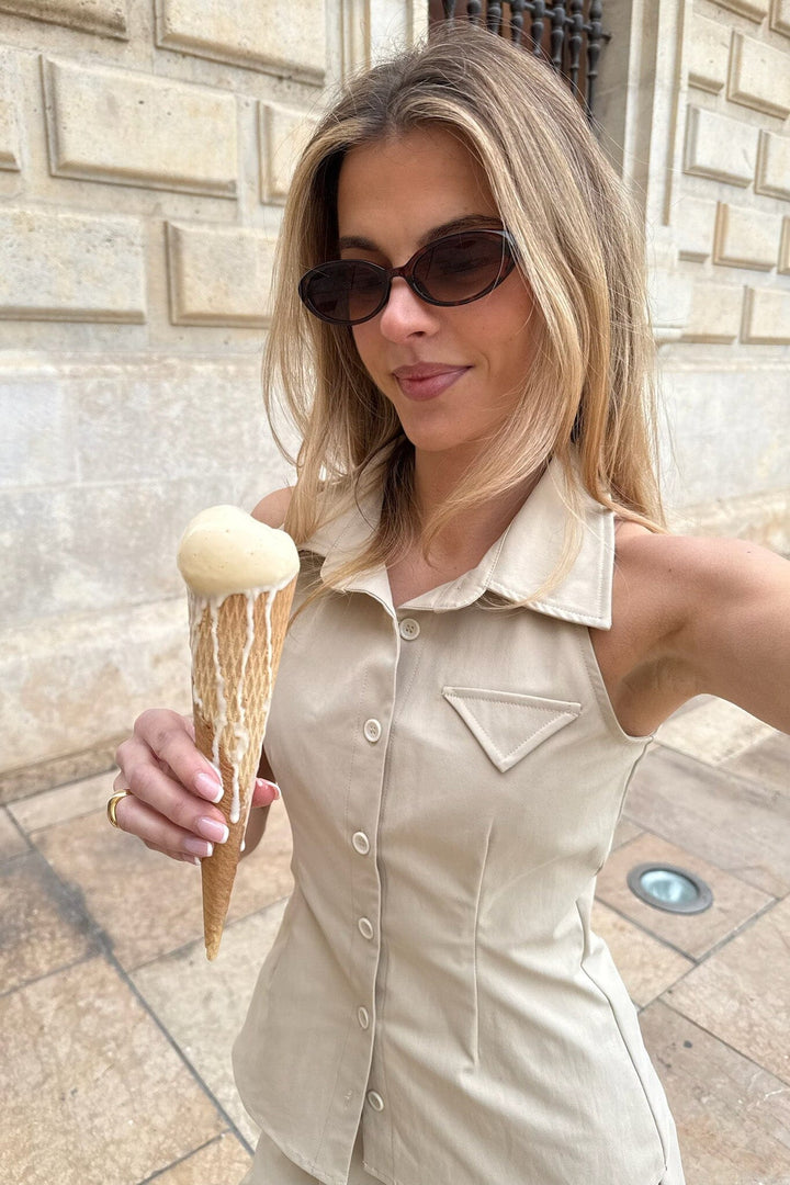 Forudbestilling - BYIC - Daisyic Top A23819 - Beige T-shirts 