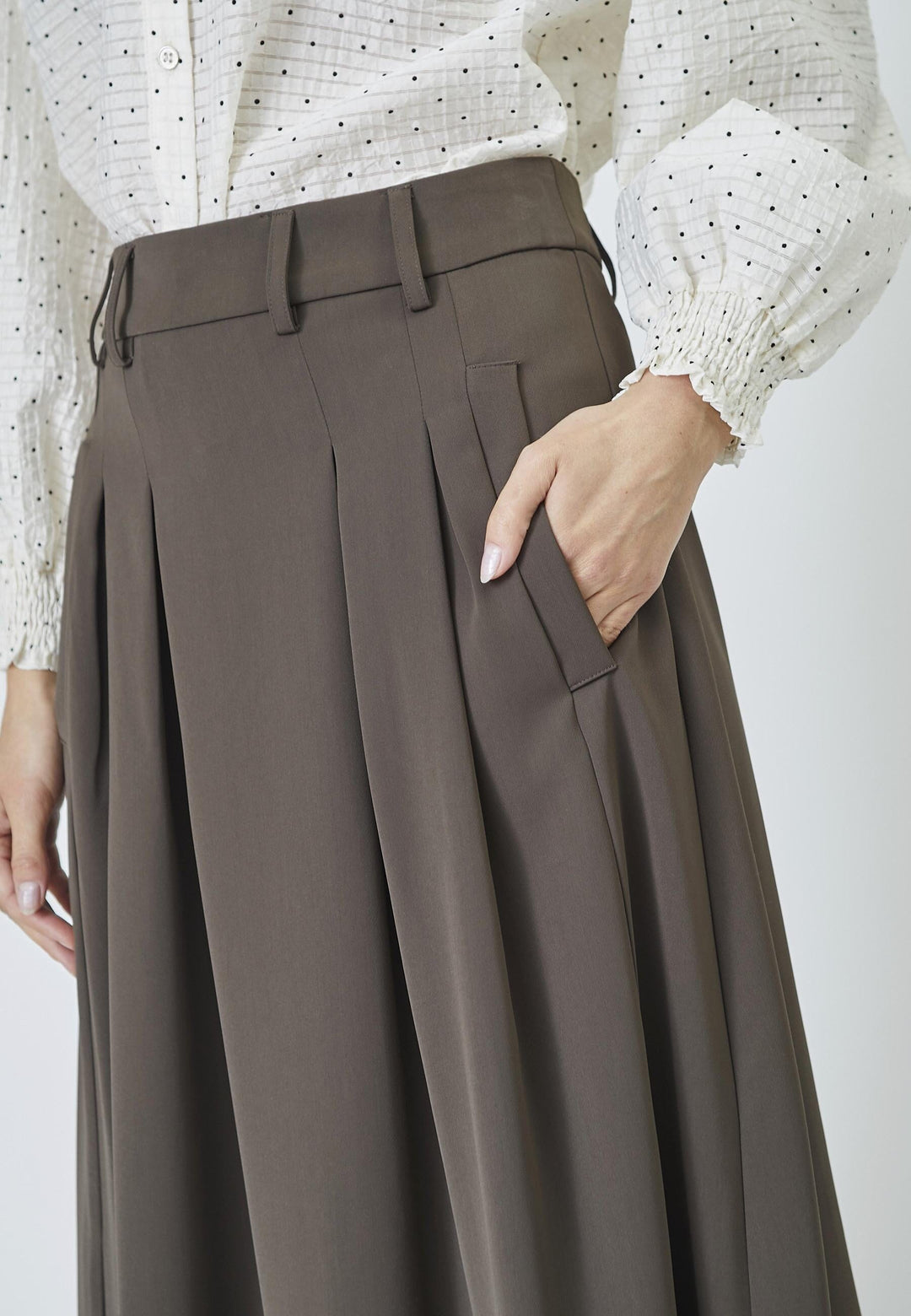 Forudbestilling - Co´Couture - Anyacc Pleat Skirt 34178 - 83 Mocca Nederdele 
