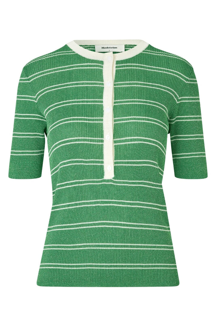 Modström - Pacificomd Ss Polo 58601 - 12036 - Medium Green Stripe