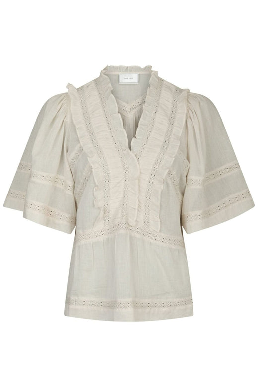 Forudbestilling - Neo Noir - Evienne S Voile Top 161856 - 124 - Ivory Toppe 