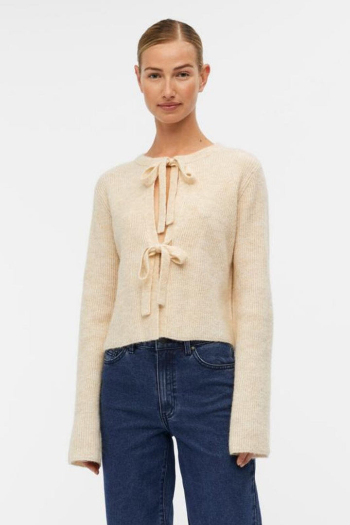 Object - Objparvi Knit Cardigan 130 - 4363590 Sandshell Melange
